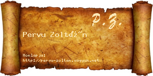 Pervu Zoltán névjegykártya